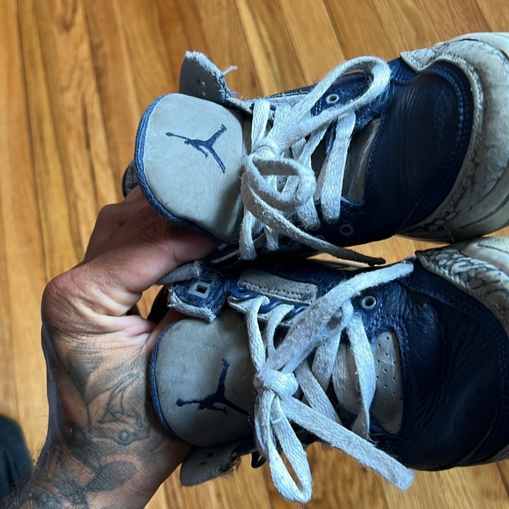 Nike air Jordan 3 Georgetown blue 5Y very worn - Picture 5 of 10